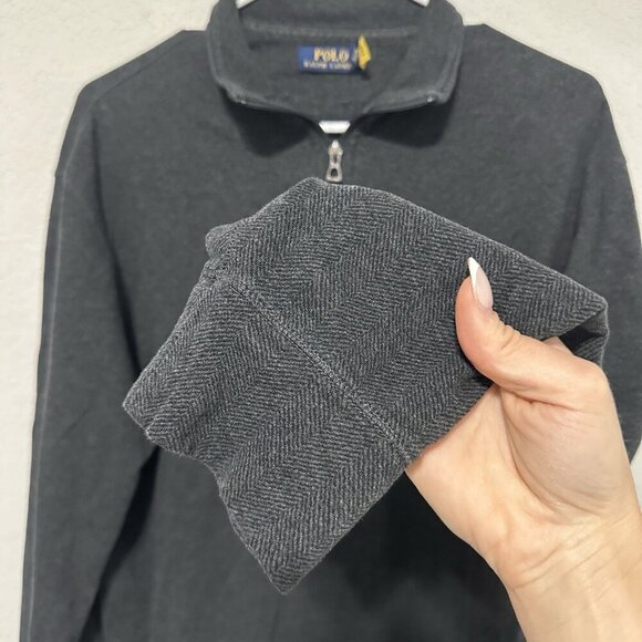 Polo Ralph Lauren Men 1/4 Zip Pullover Sweater Men’s Size Medium Dark Grey - Picture 5 of 6